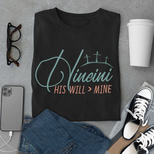 Hineini - His will > mine organic ribbed neck t-shirt