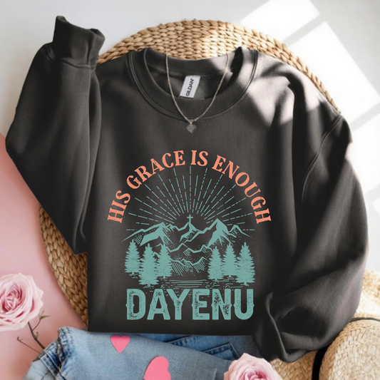 Dayenu His Grace is Enough Women’s organic crew neck sweatshirt
